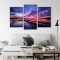 Obraz Wieloczęściowy Wspaniały Zachód Słońca Canvas 120x80 LBS-4580-C120-80_1X40-80_2X40-60