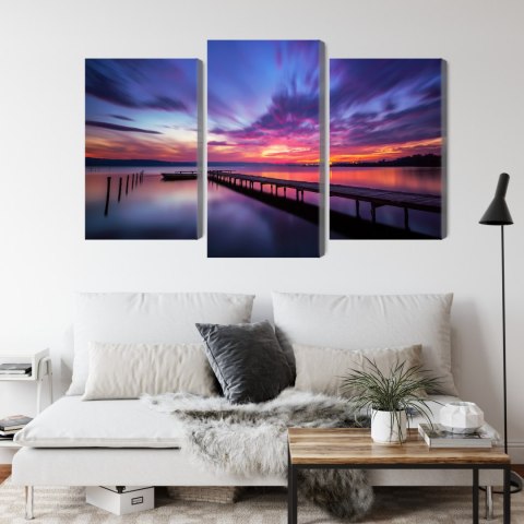 Obraz Wieloczęściowy Wspaniały Zachód Słońca Canvas 120x80 LBS-4580-C120-80_1X40-80_2X40-60