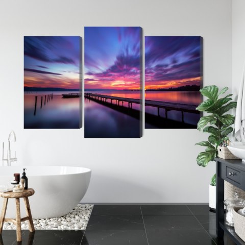 Obraz Wieloczęściowy Wspaniały Zachód Słońca Canvas 120x80 LBS-4580-C120-80_1X40-80_2X40-60