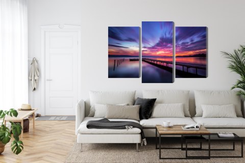 Obraz Wieloczęściowy Wspaniały Zachód Słońca Canvas 120x80 LBS-4580-C120-80_1X40-80_2X40-60