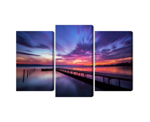 Obraz Wieloczęściowy Wspaniały Zachód Słońca Canvas Naturalny 90x60 LBS-4580-NC90-60_1X30-60_2X30-45