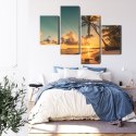 Obraz Wieloczęściowy Zachód Słońca Na Plaży Dominikany Canvas 120x75 LBS-2513-C120-75_2X30-75_2X30-45