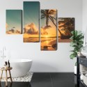 Obraz Wieloczęściowy Zachód Słońca Na Plaży Dominikany Canvas 120x75 LBS-2513-C120-75_2X30-75_2X30-45