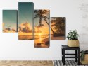 Obraz Wieloczęściowy Zachód Słońca Na Plaży Dominikany Canvas 120x75 LBS-2513-C120-75_2X30-75_2X30-45