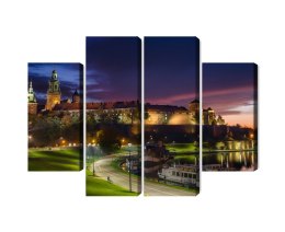 Obraz Wieloczęściowy Zamek Królewski Na Wawelu O Wschodzie Słońca Canvas Naturalny 80x60 LBS-2667-NC80-60_2X20-60_2X20-40