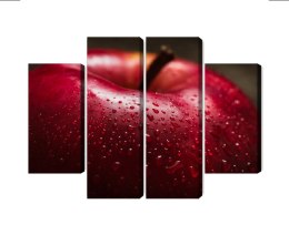 Obraz Wieloczęściowy Czerwone Jabłko W Skali Makro Canvas 80x60 LBS-3900-C80-60_2X20-60_2X20-40