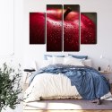 Obraz Wieloczęściowy Czerwone Jabłko W Skali Makro Canvas Naturalny 80x60 LBS-3900-NC80-60_2X20-60_2X20-40