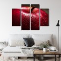 Obraz Wieloczęściowy Czerwone Jabłko W Skali Makro Canvas Naturalny 80x60 LBS-3900-NC80-60_2X20-60_2X20-40