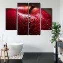 Obraz Wieloczęściowy Czerwone Jabłko W Skali Makro Canvas Naturalny 80x60 LBS-3900-NC80-60_2X20-60_2X20-40