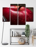 Obraz Wieloczęściowy Czerwone Jabłko W Skali Makro Canvas Naturalny 80x60 LBS-3900-NC80-60_2X20-60_2X20-40