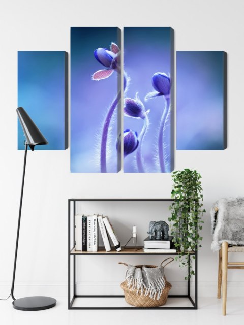 Obraz Wieloczęściowy Delikatne Kwiaty W Skali Makro Canvas 120x90 LBS-3740-C120-90_2X30-90_2X30-60