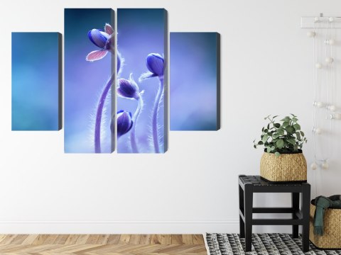 Obraz Wieloczęściowy Delikatne Kwiaty W Skali Makro Canvas Naturalny 120x90 LBS-3740-NC120-90_2X30-90_2X30-60