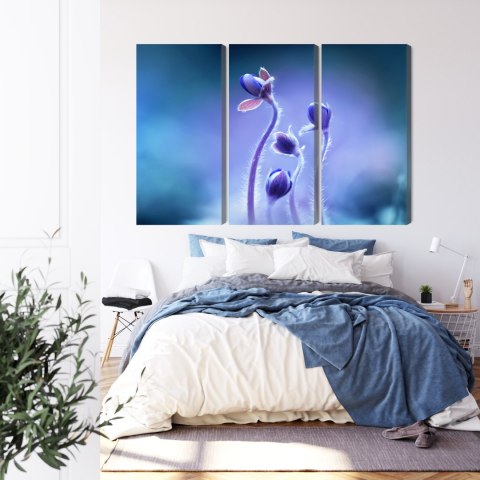 Obraz Wieloczęściowy Delikatne Kwiaty W Skali Makro Canvas Naturalny 180x120 LBS-3738-NC180-120_3X60-120