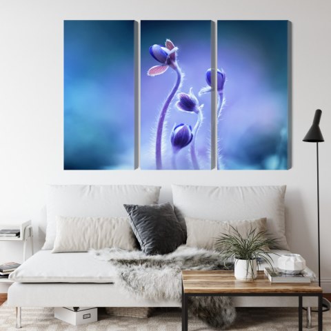 Obraz Wieloczęściowy Delikatne Kwiaty W Skali Makro Canvas Naturalny 180x120 LBS-3738-NC180-120_3X60-120