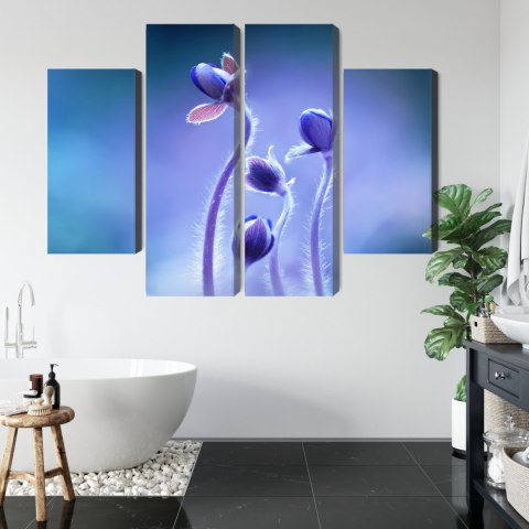 Obraz Wieloczęściowy Delikatne Kwiaty W Skali Makro Canvas Naturalny 80x60 LBS-3740-NC80-60_2X20-60_2X20-40