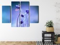 Obraz Wieloczęściowy Delikatne Kwiaty W Skali Makro Canvas Naturalny 80x60 LBS-3740-NC80-60_2X20-60_2X20-40