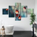 Obraz Wieloczęściowy Kolorowe Motyle W Skali Makro Canvas 150x90 LBS-3827-C150-90_1X30-90_2X30-60_2X30-30