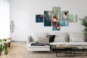 Obraz Wieloczęściowy Kolorowe Motyle W Skali Makro Canvas Naturalny 150x90 LBS-3827-NC150-90_1X30-90_2X30-60_2X30-30