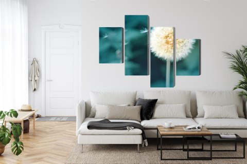 Obraz Wieloczęściowy Kwiat Mniszka Z Bliska 3D Canvas 120x75 LBS-3856-C120-75_2X30-75_2X30-45