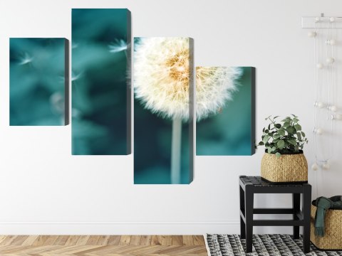 Obraz Wieloczęściowy Kwiat Mniszka Z Bliska 3D Canvas 120x75 LBS-3856-C120-75_2X30-75_2X30-45