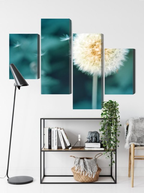 Obraz Wieloczęściowy Kwiat Mniszka Z Bliska 3D Canvas 120x75 LBS-3856-C120-75_2X30-75_2X30-45