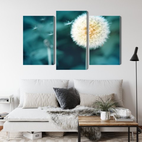 Obraz Wieloczęściowy Kwiat Mniszka Z Bliska 3D Canvas 120x80 LBS-3854-C120-80_1X40-80_2X40-60