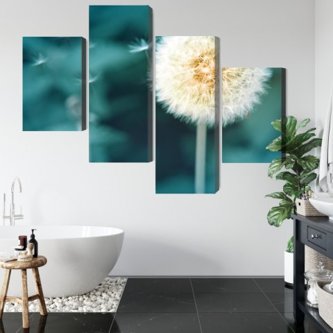 Obraz Wieloczęściowy Kwiat Mniszka Z Bliska 3D Canvas Naturalny 80x50 LBS-3856-NC80-50_2X20-50_2X20-30