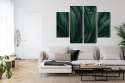 Obraz Wieloczęściowy Liście Ciemnozielone W Skali Makro Canvas 120x90 LBS-3725-C120-90_2X30-90_2X30-60