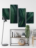 Obraz Wieloczęściowy Liście Ciemnozielone W Skali Makro Canvas 160x100 LBS-3726-C160-100_2X40-100_2X40-60