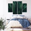 Obraz Wieloczęściowy Liście Ciemnozielone W Skali Makro Canvas 80x60 LBS-3725-C80-60_2X20-60_2X20-40