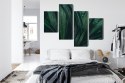 Obraz Wieloczęściowy Liście Ciemnozielone W Skali Makro Canvas Naturalny 120x75 LBS-3726-NC120-75_2X30-75_2X30-45