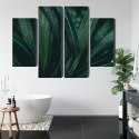 Obraz Wieloczęściowy Liście Ciemnozielone W Skali Makro Canvas Naturalny 160x120 LBS-3725-NC160-120_2X40-120_2X40-80
