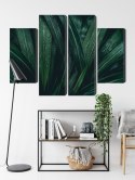 Obraz Wieloczęściowy Liście Ciemnozielone W Skali Makro Canvas Naturalny 200x150 LBS-3725-NC200-150_2X50-150_2X50-100