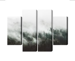 Obraz Wieloczęściowy Mglisty Krajobraz Leśny 3D Canvas 80x60 LBS-1896-C80-60_2X20-60_2X20-40