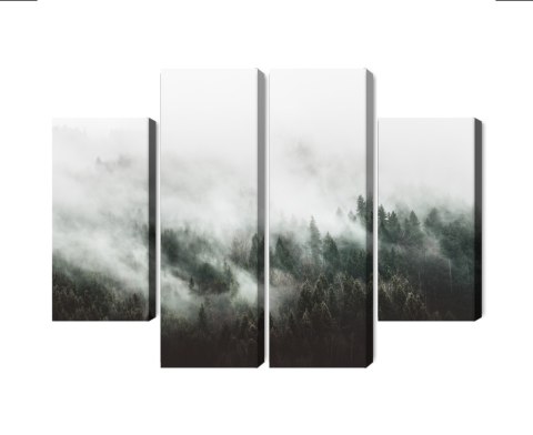 Obraz Wieloczęściowy Mglisty Krajobraz Leśny 3D Canvas Naturalny 80x60 LBS-1896-NC80-60_2X20-60_2X20-40