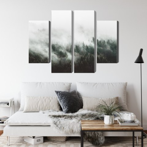 Obraz Wieloczęściowy Mglisty Krajobraz Leśny 3D Canvas Naturalny 80x60 LBS-1896-NC80-60_2X20-60_2X20-40