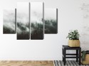 Obraz Wieloczęściowy Mglisty Krajobraz Leśny 3D Canvas Naturalny 80x60 LBS-1896-NC80-60_2X20-60_2X20-40