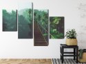 Obraz Wieloczęściowy Most Linowy W Dżungli 3D Canvas 120x75 LBS-2002-C120-75_2X30-75_2X30-45