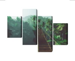 Obraz Wieloczęściowy Most Linowy W Dżungli 3D Canvas Naturalny 80x50 LBS-2002-NC80-50_2X20-50_2X20-30
