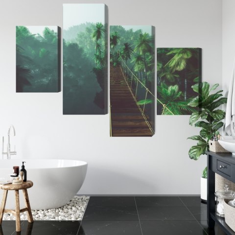 Obraz Wieloczęściowy Most Linowy W Dżungli 3D Canvas Naturalny 80x50 LBS-2002-NC80-50_2X20-50_2X20-30