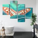 Obraz Wieloczęściowy Motyl Na Liściu W Skali Makro Canvas 120x75 LBS-3941-C120-75_2X30-75_2X30-45