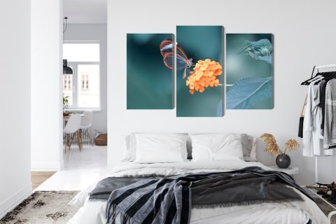 Obraz Wieloczęściowy Motyl W Letnim Ogrodzie Canvas 150x100 LBS-3829-C150-100_1X50-100_2X50-75