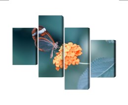 Obraz Wieloczęściowy Motyl W Letnim Ogrodzie Canvas Naturalny 240x150 LBS-3831-NC240-150_2X60-150_2X60-90