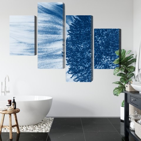 Obraz Wieloczęściowy Niebieski Słonecznik W Skali Makro Canvas 120x75 LBS-3911-C120-75_2X30-75_2X30-45