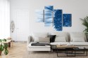 Obraz Wieloczęściowy Niebieski Słonecznik W Skali Makro Canvas 120x75 LBS-3911-C120-75_2X30-75_2X30-45