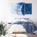 Obraz Wieloczęściowy Niebieski Słonecznik W Skali Makro Canvas Naturalny 90x60 LBS-3909-NC90-60_1X30-60_2X30-45