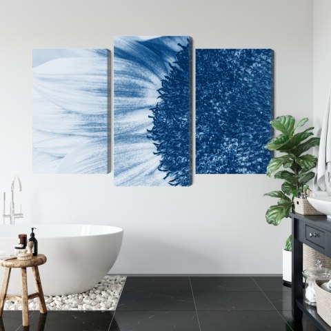 Obraz Wieloczęściowy Niebieski Słonecznik W Skali Makro Canvas Naturalny 90x60 LBS-3909-NC90-60_1X30-60_2X30-45