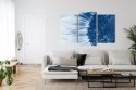 Obraz Wieloczęściowy Niebieski Słonecznik W Skali Makro Canvas Naturalny 90x60 LBS-3909-NC90-60_1X30-60_2X30-45