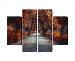 Obraz Wieloczęściowy Ścieżka W Głąb Jesiennego Lasu Canvas 80x60 LBS-1886-C80-60_2X20-60_2X20-40