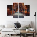 Obraz Wieloczęściowy Ścieżka W Głąb Jesiennego Lasu Canvas Naturalny 80x60 LBS-1886-NC80-60_2X20-60_2X20-40